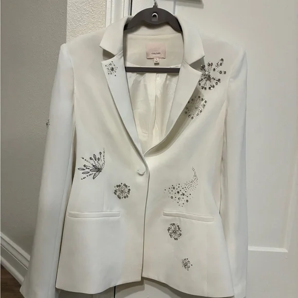 Cinq à Sept White Rumi Shooting Star Blazer size 4 - Picture 3 of 12